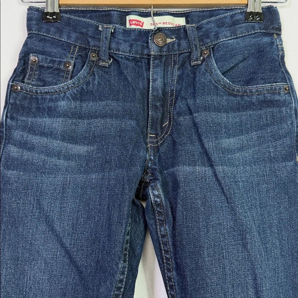 Levi's 505 Regular Adjustable Waist Dark Wash Blue Jeans